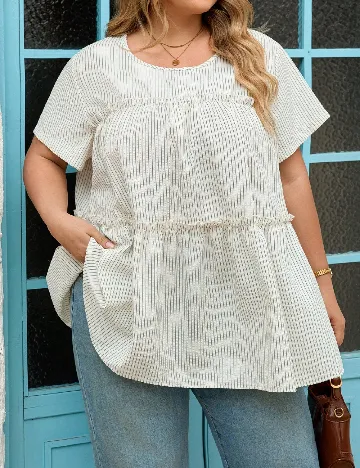 Bluza SHEIN CURVE, ecru