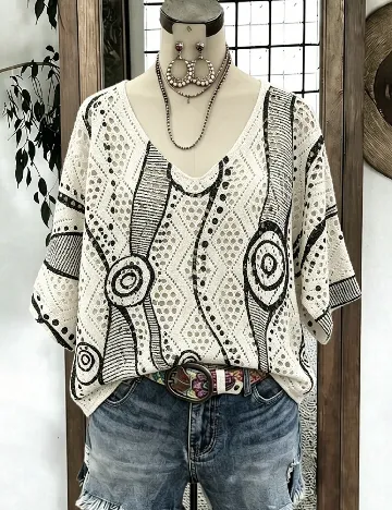 Bluza SHEIN CURVE, ecru
