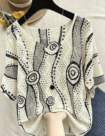 Bluza SHEIN CURVE, ecru