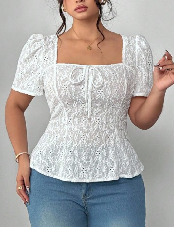 Bluza SHEIN CURVE, alb