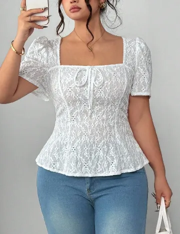 Bluza SHEIN CURVE, alb