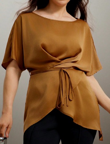 Bluza SHEIN CURVE, maro
