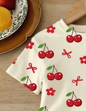 Compleu Shein Kids, rosu/crem