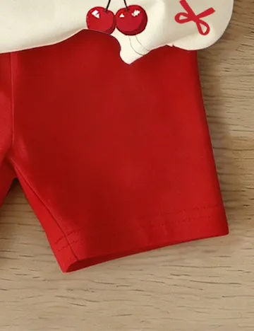 Compleu Shein Kids, rosu/crem
