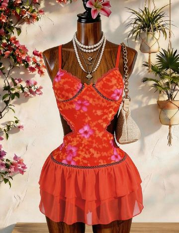Rochie scurta SHEIN, portocaliu