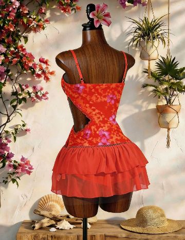 Rochie scurta SHEIN, portocaliu