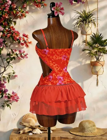 Rochie scurta SHEIN, portocaliu