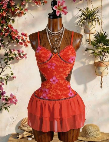 Rochie scurta SHEIN, portocaliu