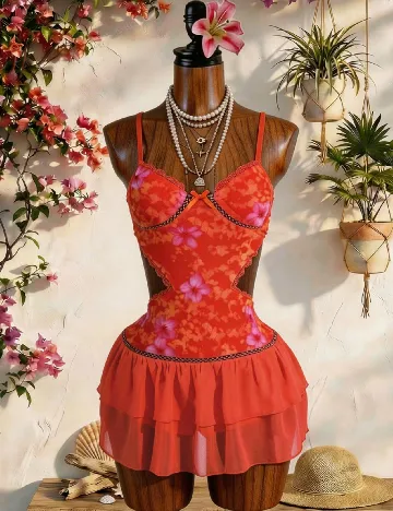 Rochie scurta SHEIN, portocaliu
