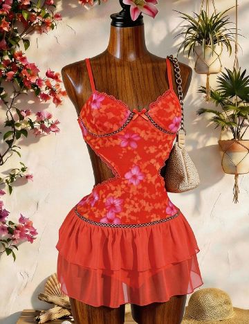 Rochie scurta SHEIN, portocaliu