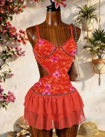 Rochie scurta SHEIN, portocaliu