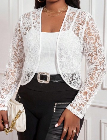 Blazer SHEIN CURVE, alb