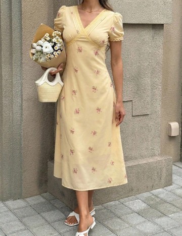 Rochie lunga Dazy, galben