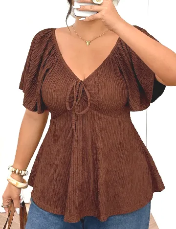 Bluza SHEIN CURVE, maro