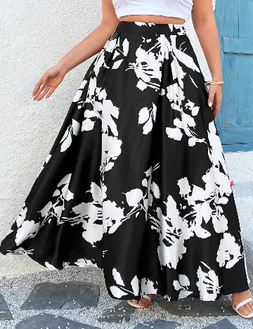 Fusta SHEIN CURVE, negru/alb