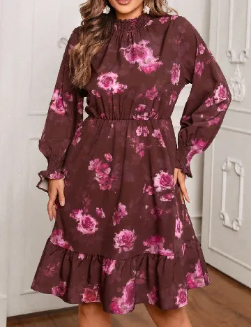 Rochie scurta SHEIN CURVE, maro