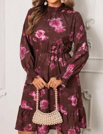 Rochie scurta SHEIN CURVE, maro