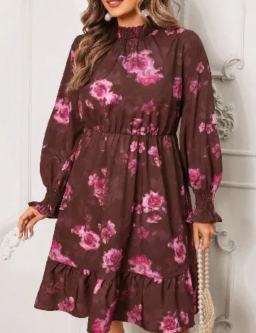 Rochie scurta SHEIN CURVE, maro