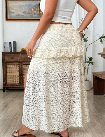 Fusta SHEIN CURVE, ecru