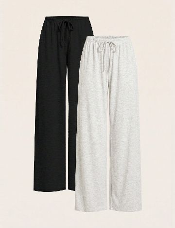 Set pantaloni 2 perechi SHEIN, alb/negru