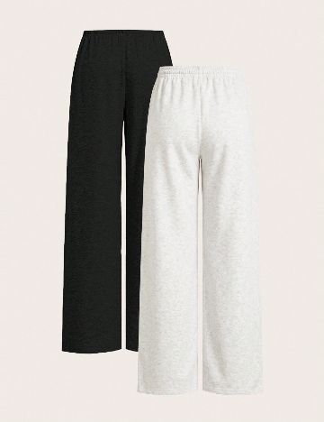 Set pantaloni 2 perechi SHEIN, alb/negru