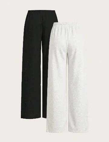 Set pantaloni 2 perechi SHEIN, alb/negru