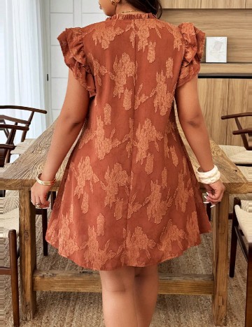 Rochie scurta SHEIN CURVE, caramiziu