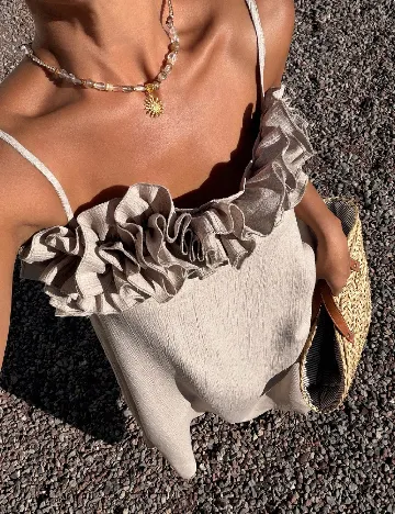Rochie lunga Dazy, bej