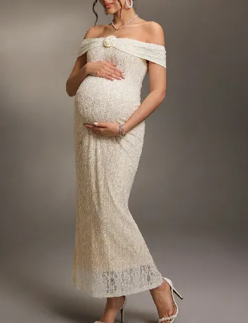 Rochie medie SHEIN Maternity, crem