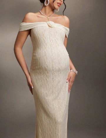 Rochie medie SHEIN Maternity, crem