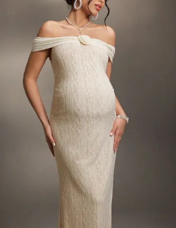 Rochie medie SHEIN Maternity, crem