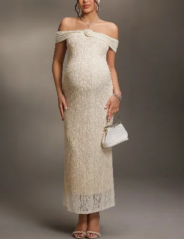 Rochie medie SHEIN Maternity, crem