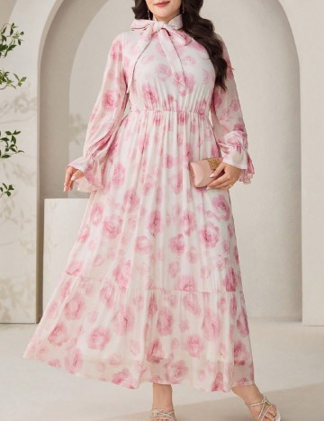 Rochie lunga SHEIN CURVE, floral print