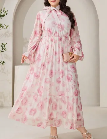 Rochie lunga SHEIN CURVE, floral print