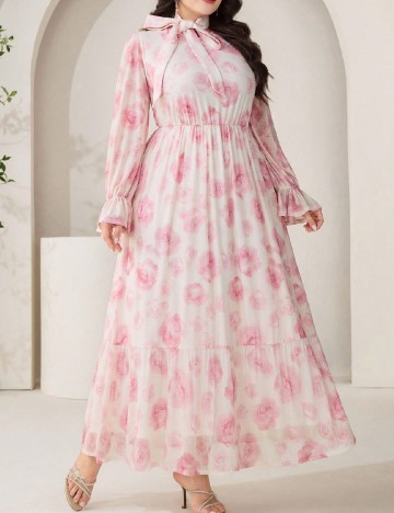 Rochie lunga SHEIN CURVE, floral print