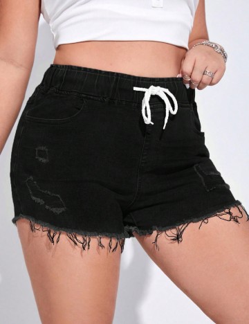 Pantaloni scurti SHEIN CURVE, negru