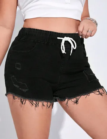 Pantaloni scurti SHEIN CURVE, negru
