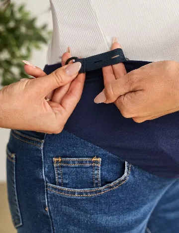 Pantaloni trei sferturi SHEIN Maternity, albastru