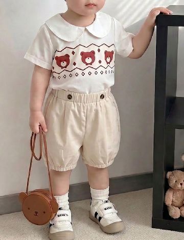Compleu Shein Kids, alb/crem