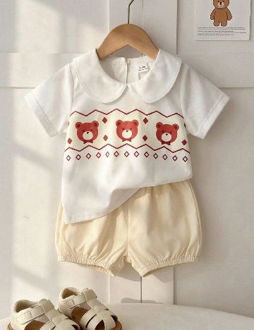 Compleu Shein Kids, alb/crem