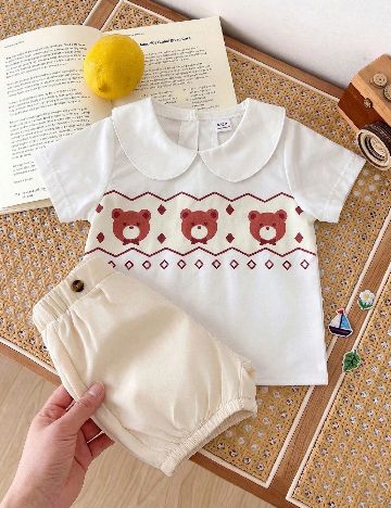 Compleu Shein Kids, alb/crem