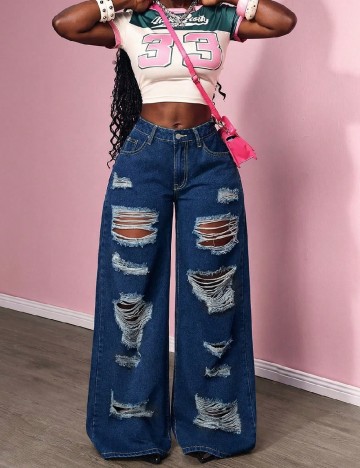 Blugi SHEIN CURVE, bleumarin