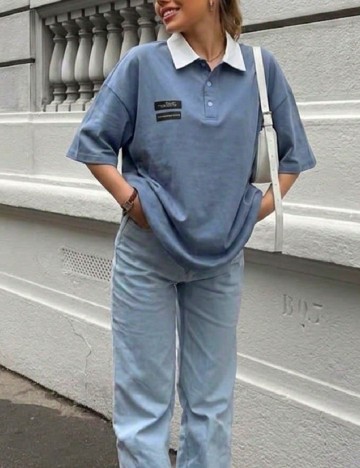 Tricou Oversize SHEIN, albastru