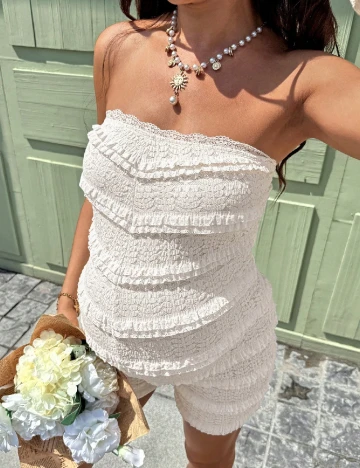 Salopeta SHEIN Maternity, alb