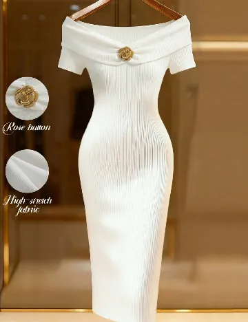 Rochie medie SHEIN, alb