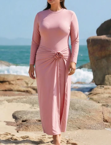 Costum de baie SHEIN CURVE, roz