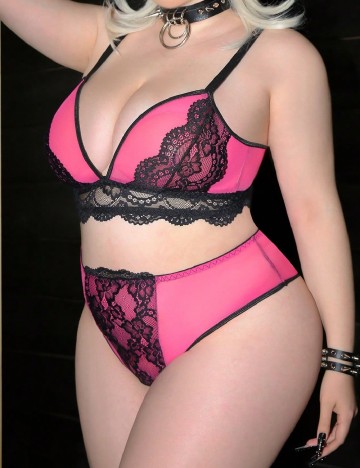 Set lenjerie SHEIN CURVE, roz