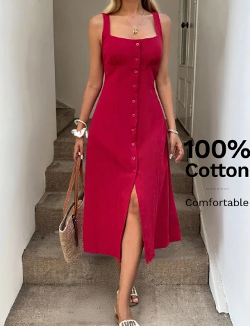 Rochie medie SHEIN CURVE, rosu