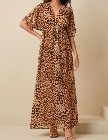 Rochie de plaja Anewsta, animal print