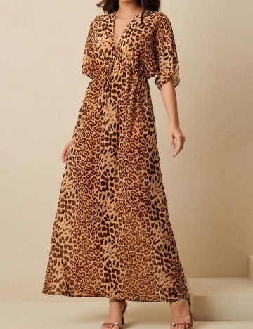 Rochie de plaja Anewsta, animal print